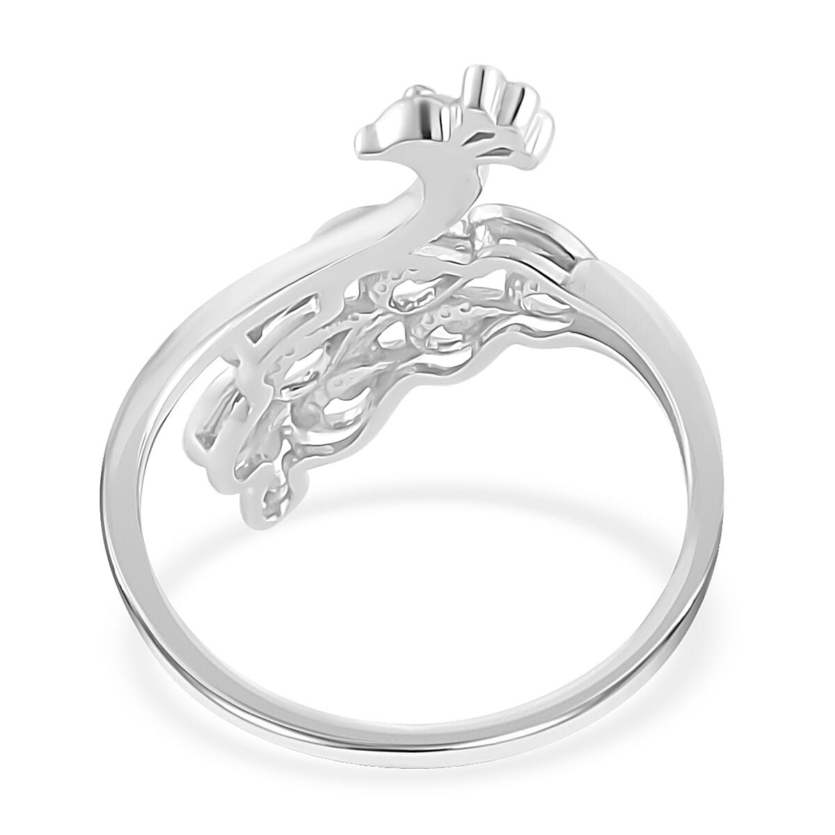 950 Platinum Peacock Ring (Size 7.0) 4 Grams image number 4