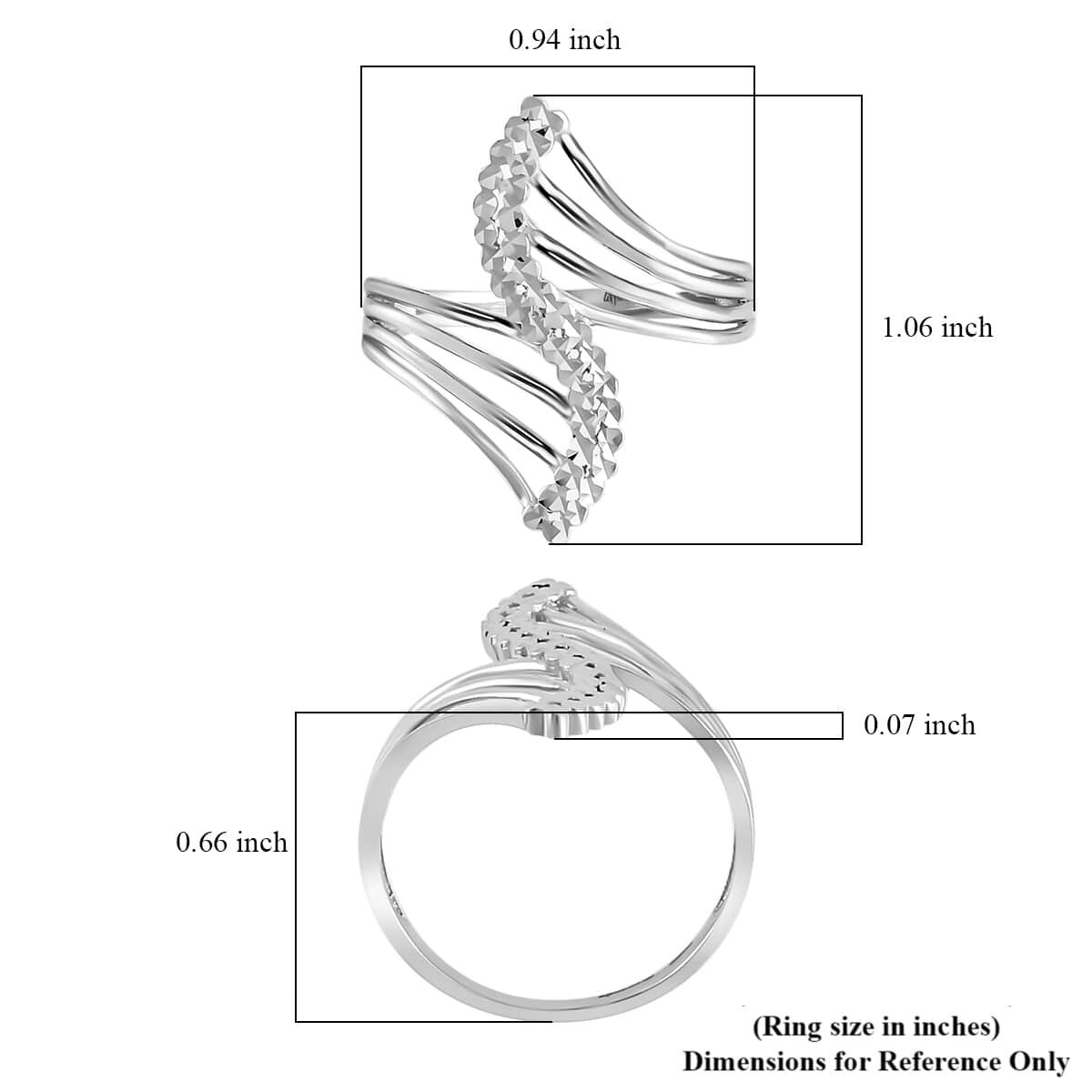 950 Platinum Bypass Ring (Size 10.0) 3.20 Grams image number 5