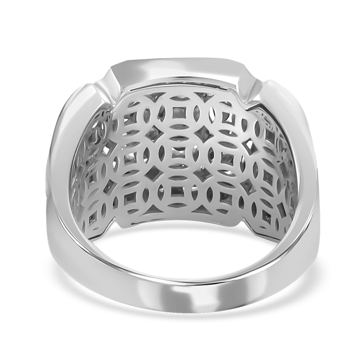 950 Platinum Diamond Cut Men's Ring (Size 12.0) 20.60 Grams image number 4