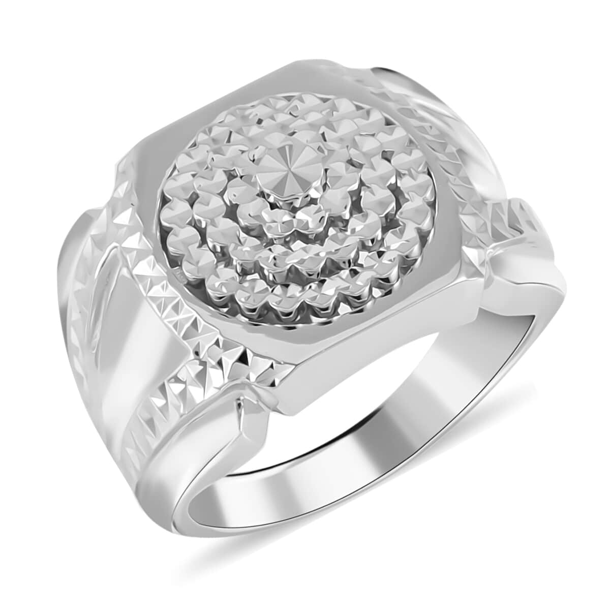 950 Platinum Diamond Cut Men's Ring (Size 13.0) 20.60 Grams image number 0
