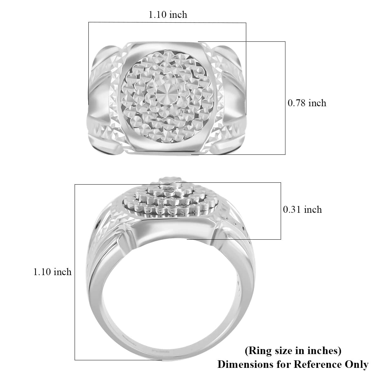950 Platinum Diamond Cut Men's Ring (Size 13.0) (20.20 g) image number 5