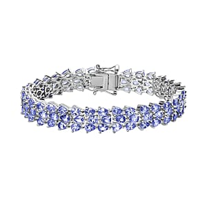 Karis Tanzanite Bracelet , Multi Row Bracelet , Bracelet in Platinum Bond , Jewelry For Her (6.50 In) 14.35 ctw