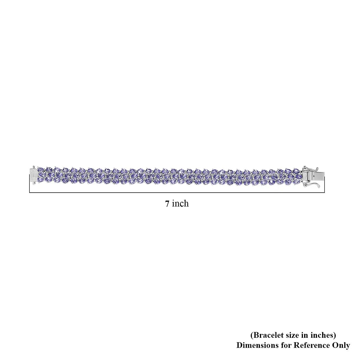 Karis Tanzanite Bracelet , Multi Row Bracelet , Bracelet in Platinum Bond , Jewelry For Her (6.50 In) 14.35 ctw image number 4