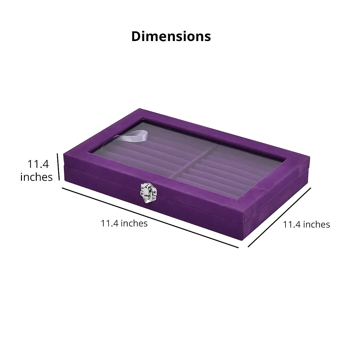 Purple Velvet Ring Box with Glass Window image number 4