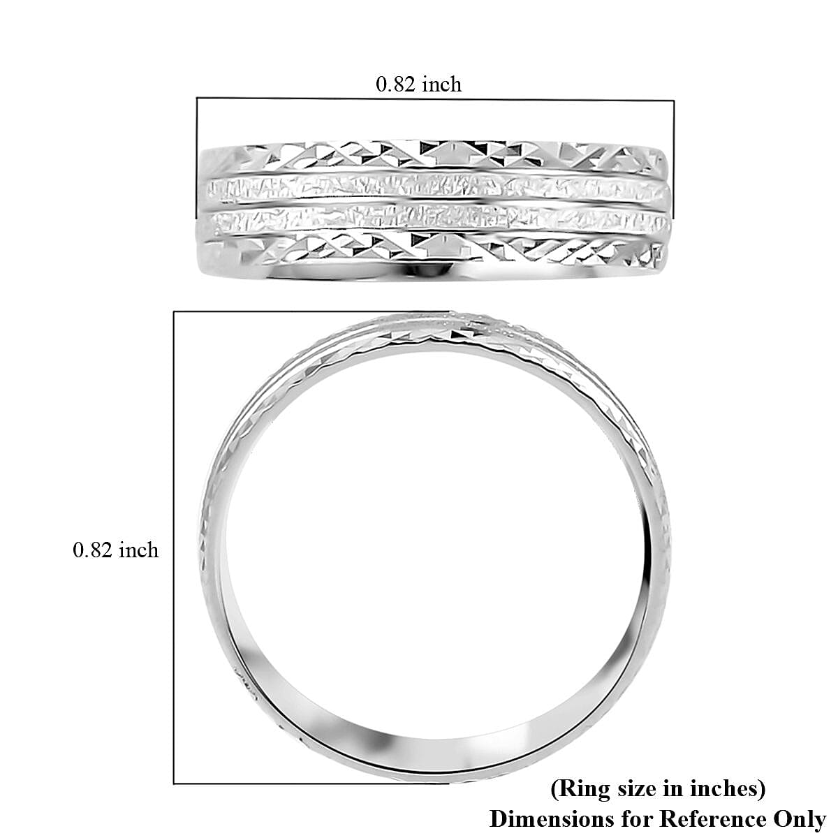 950 Platinum Hammered Textured Band Ring (Size 7.0) 5.70 Grams image number 5