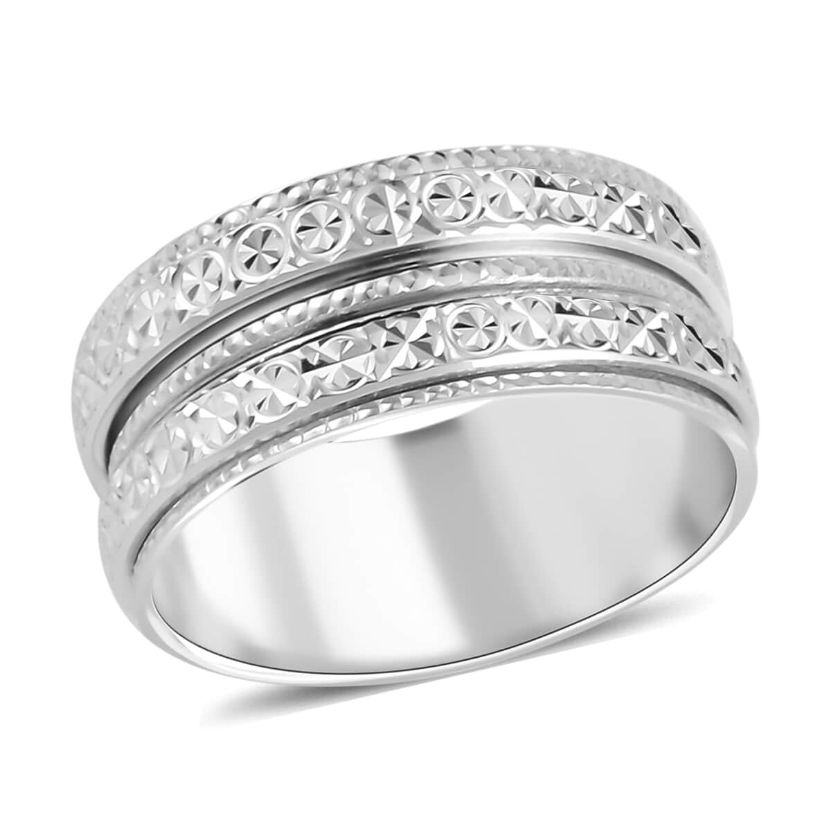 950 Platinum Diamond Cut Band Ring (Size 10.0) (10.85 g) image number 0