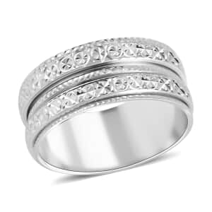 950 Platinum Diamond Cut Band Ring (Size 10.0) 9 Grams