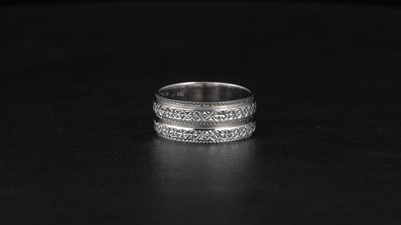 950 Platinum Diamond Cut Band Ring (Size 10.0) (10.85 g)