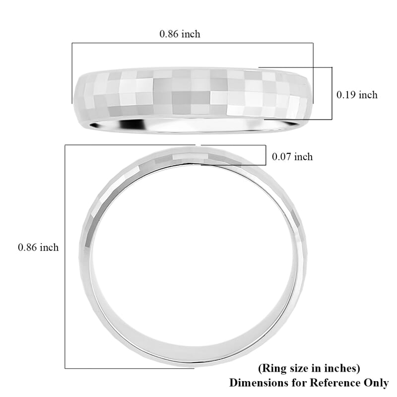950 Platinum Linear Textured Band Ring (Size 10.0) 5.70 Grams