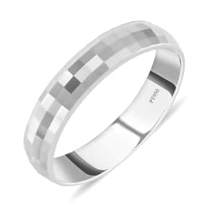 950 Platinum Linear Textured Band Ring (Size 7.0) 5.70 Grams