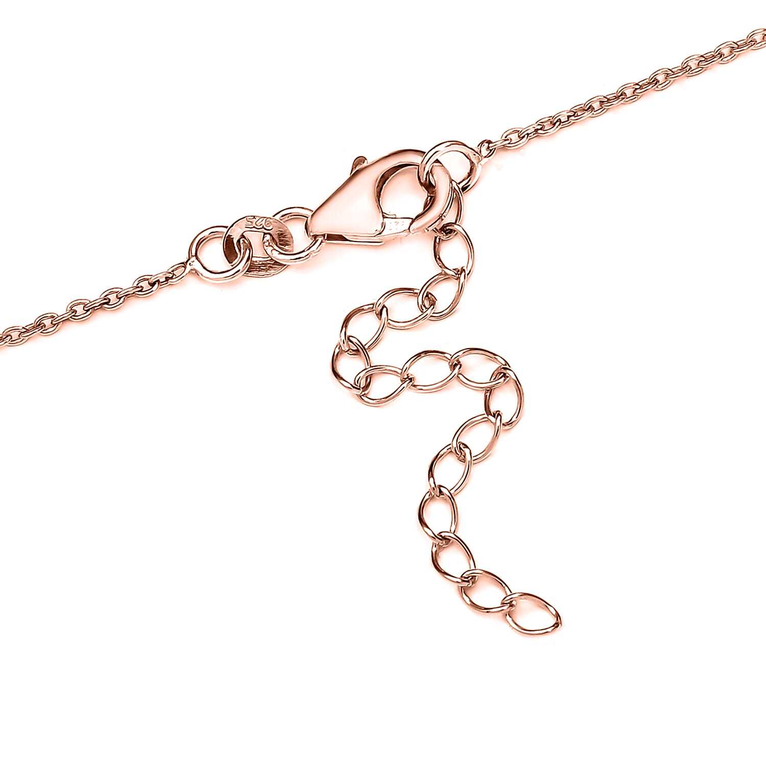 Pink Morganite and White Zircon Necklace 18-20 Inches in Vermeil Rose Gold Over Sterling Silver 1.90 ctw
