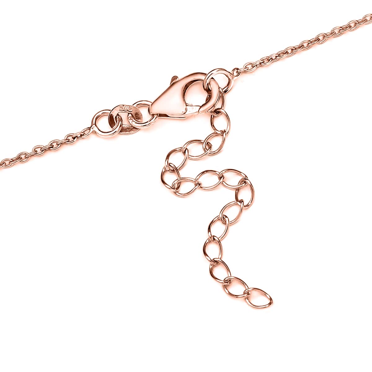 Pink Morganite and White Zircon Necklace 18-20 Inches in Vermeil Rose Gold Over Sterling Silver 1.90 ctw image number 4