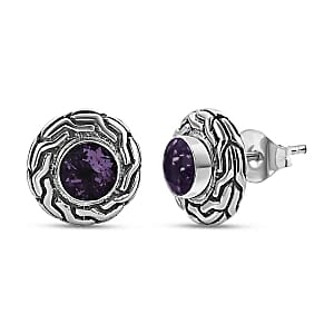 Rose de France Amethyst 1.70 ctw Earrings in Sterling Silver