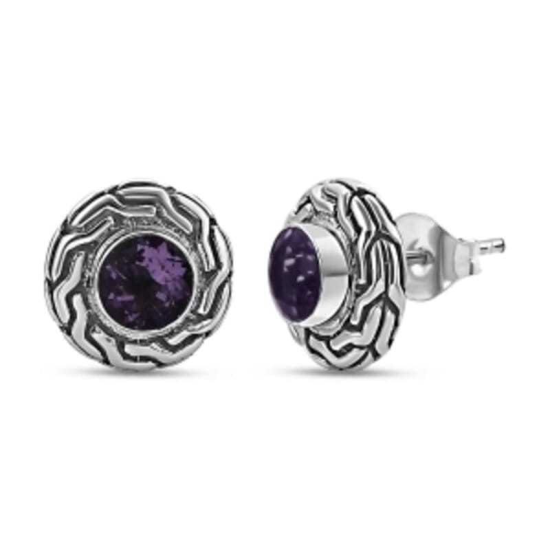 Rose de France Amethyst 1.70 ctw Earrings in Sterling Silver