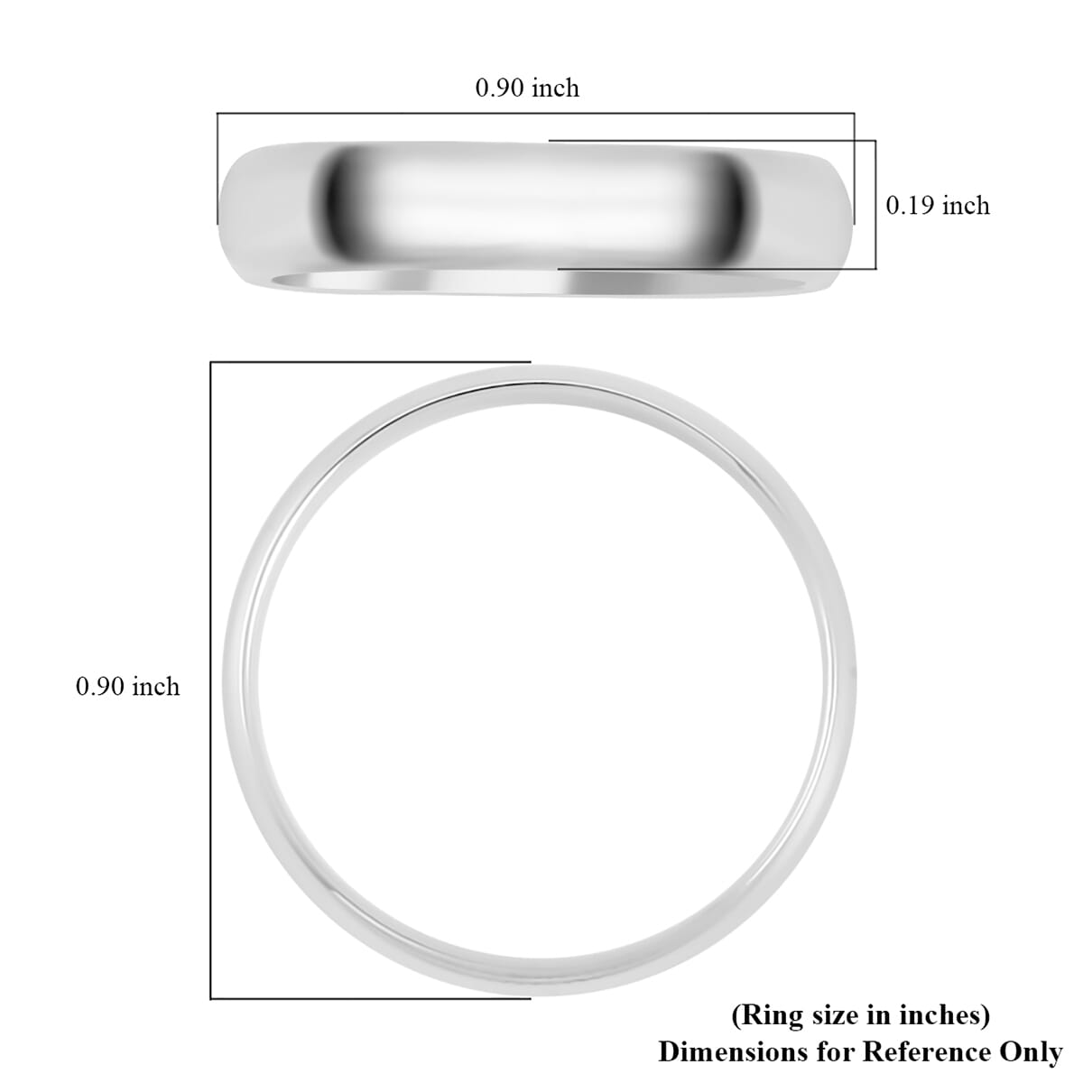 950 Platinum Plain Band Ring (Size 10.0) (6.15 g) image number 5