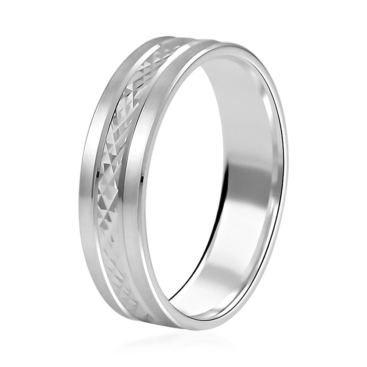 950 Platinum Textured Band Ring (Size 10.0) 6.10 Grams image number 3