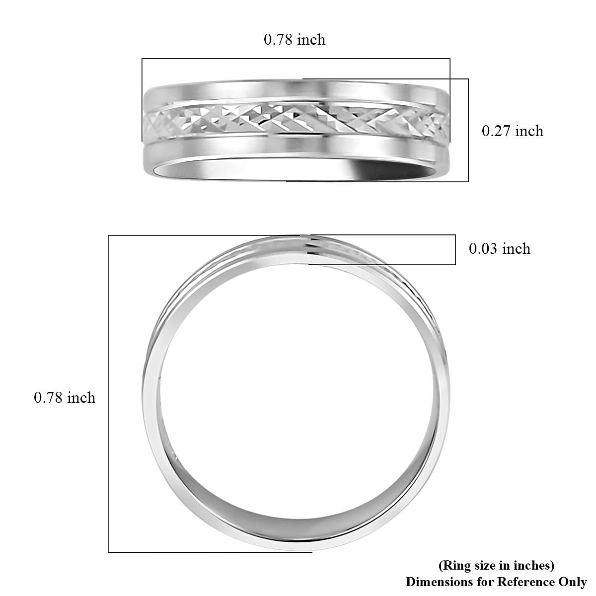 950 Platinum Textured Band Ring (Size 10.0) 6.10 Grams image number 5
