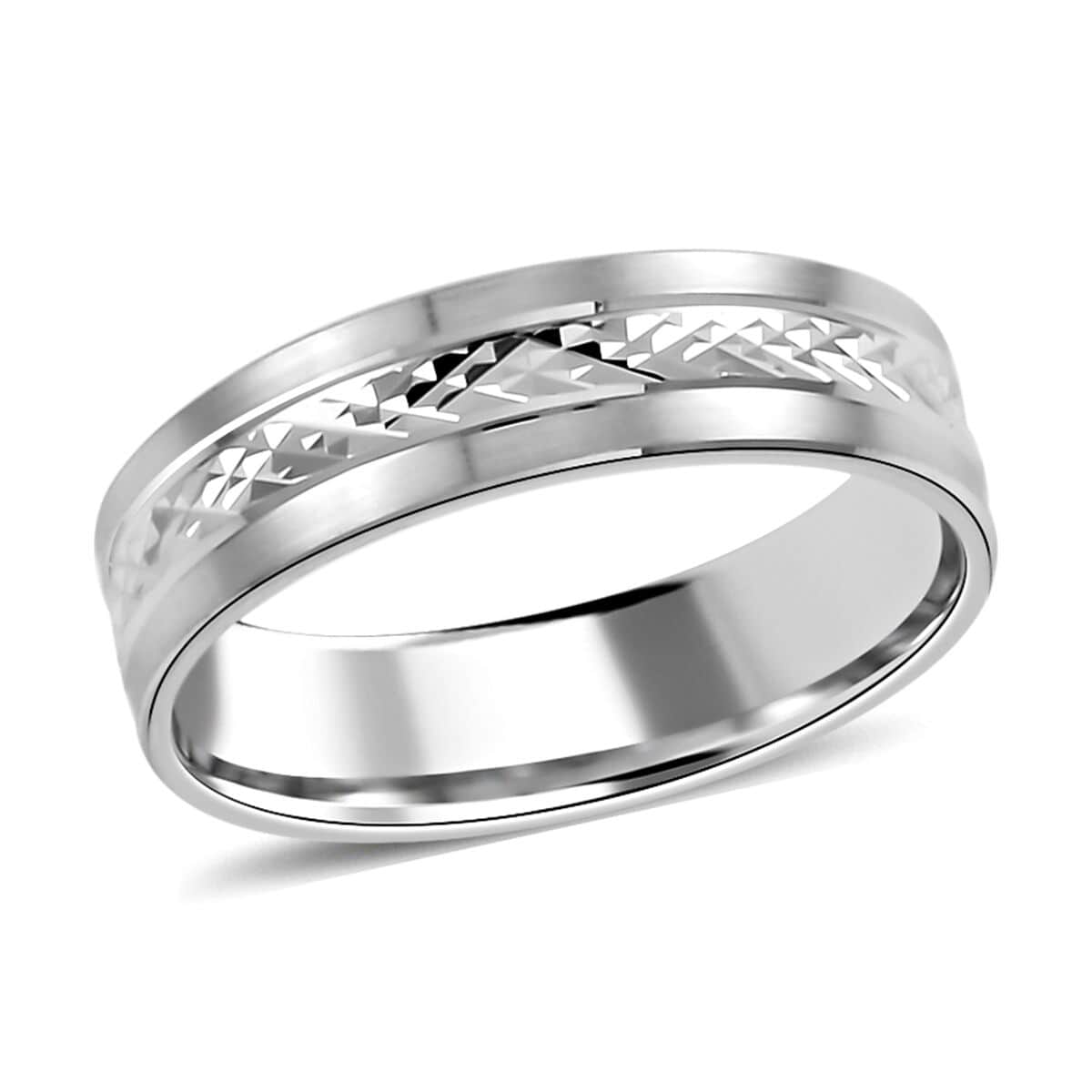 950 Platinum Textured Band Ring (Size 6.0) 6.10 Grams image number 0