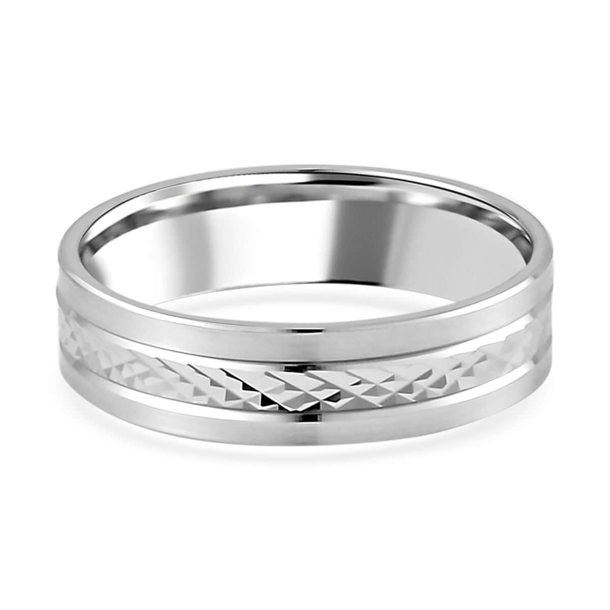 950 Platinum Textured Band Ring (Size 6.0) 6.10 Grams image number 4