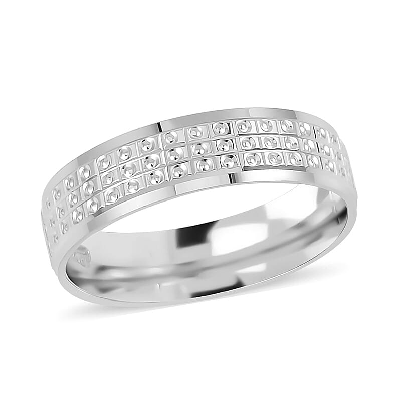 950 Platinum Textured Band Ring (Size 10.0) 6.20 Grams