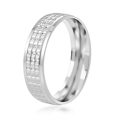 950 Platinum Textured Band Ring (Size 10.0) 6.20 Grams