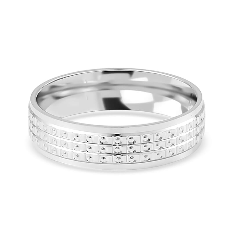 950 Platinum Textured Band Ring (Size 10.0) 6.20 Grams