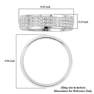 950 Platinum Textured Band Ring (Size 10.0) 6.20 Grams