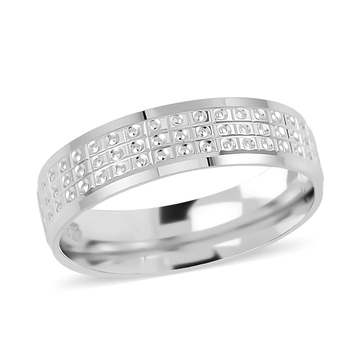 Textured Band Ring in 950 Platinum (Size 8.0) 6.20 Grams image number 0