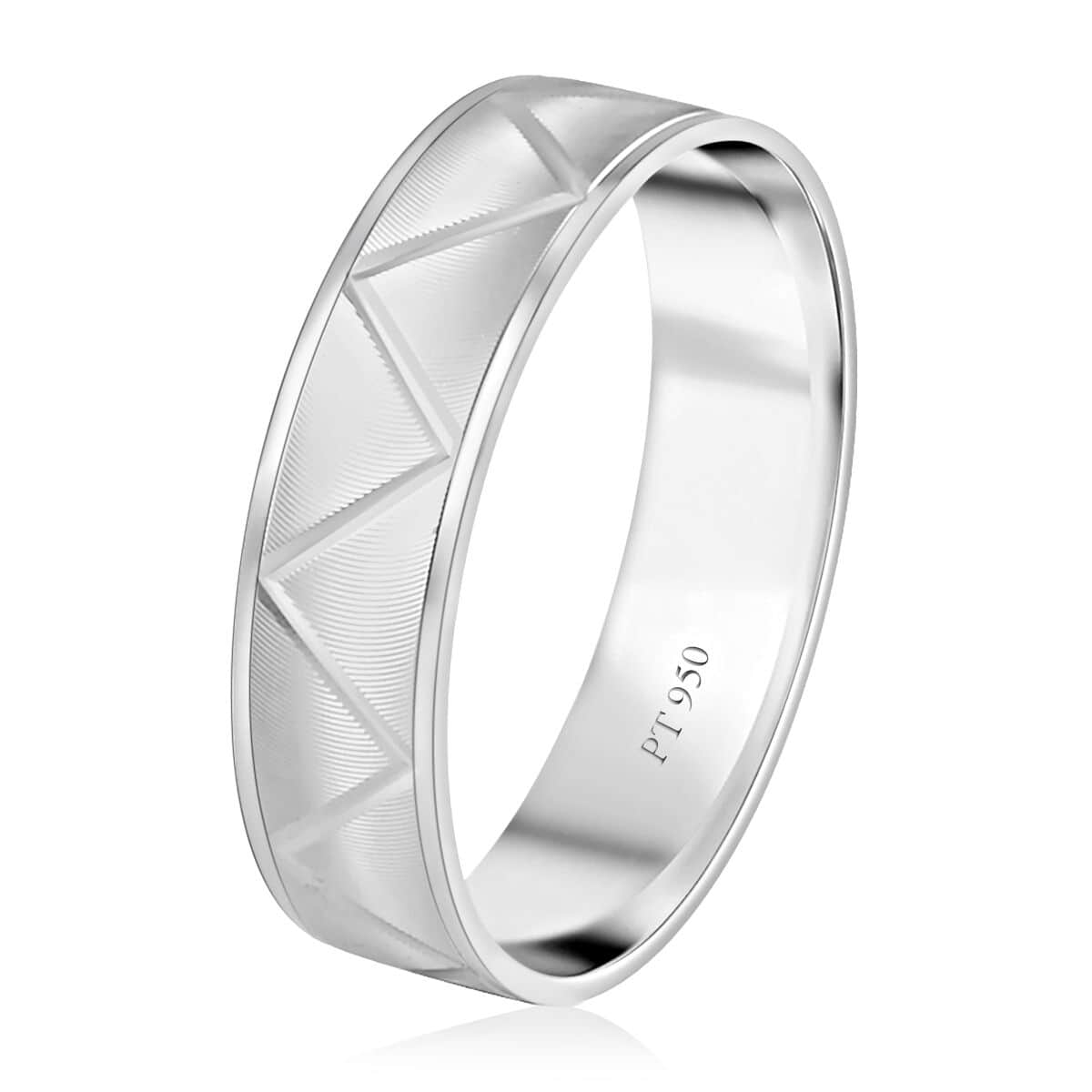 950 Platinum ZigZag Texture Band Ring (Size 10.0) (5.30 g) image number 3