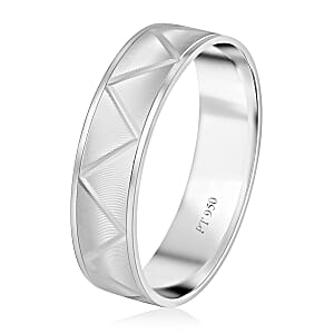 Rhapsody 950 Platinum ZigZag Texture Band Ring (Size 10.0) (5.75 Grams)