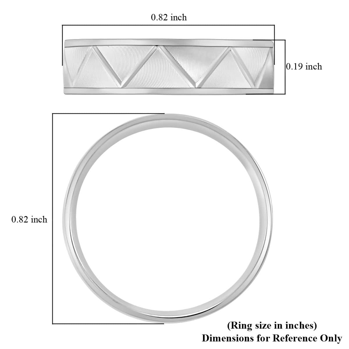 950 Platinum ZigZag Texture Band Ring (Size 10.0) (5.30 g) image number 5