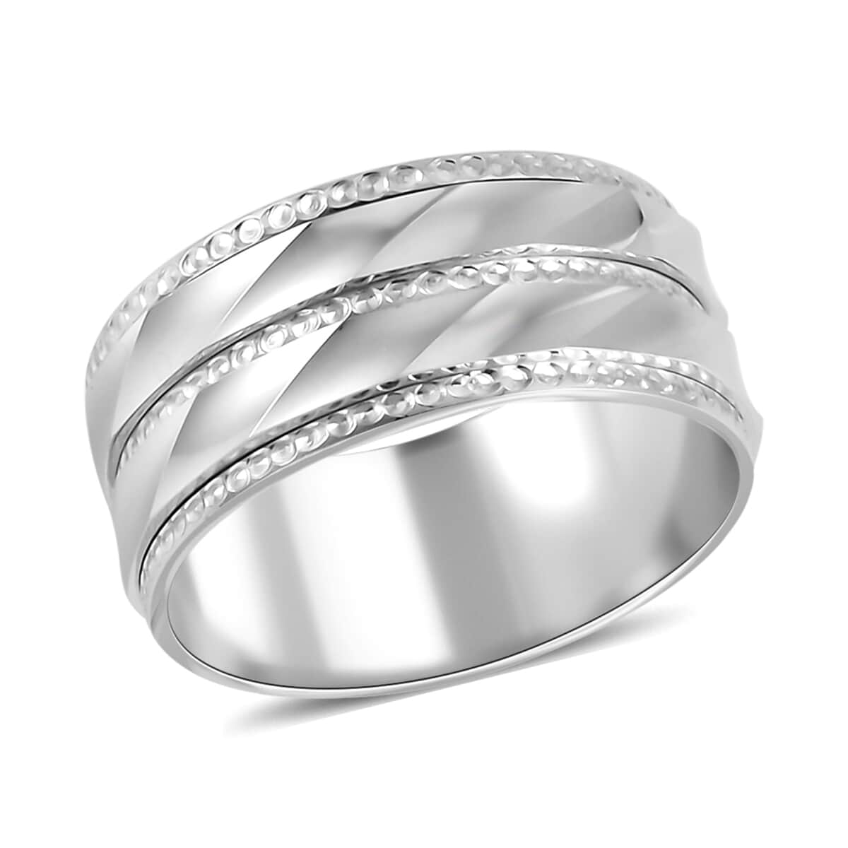 950 Platinum Double Wide Band Ring (Size 8.0) (8.80 g) image number 0