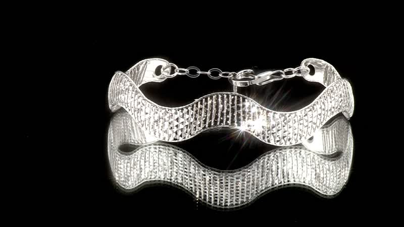 950 Platinum Electroform Diamond-Cut Wishbone Band Bangle Bracelet (6.50-8.00In) 14.29 Grams