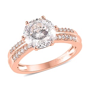 Moissanite Ring in Vermeil Rose Gold Over Sterling Silver (Size 5.0) 2.75 ctw
