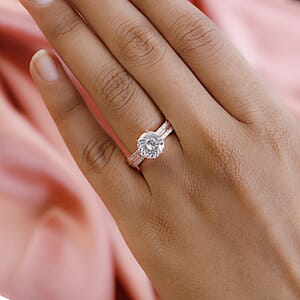 Moissanite Ring in Vermeil Rose Gold Over Sterling Silver (Size 5.0) 2.75 ctw