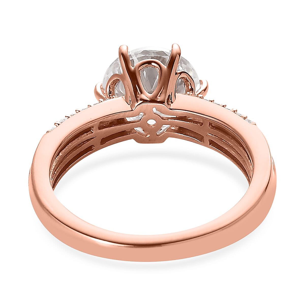 Moissanite Ring in Vermeil Rose Gold Over Sterling Silver (Size 5.0) 2.75 ctw image number 4