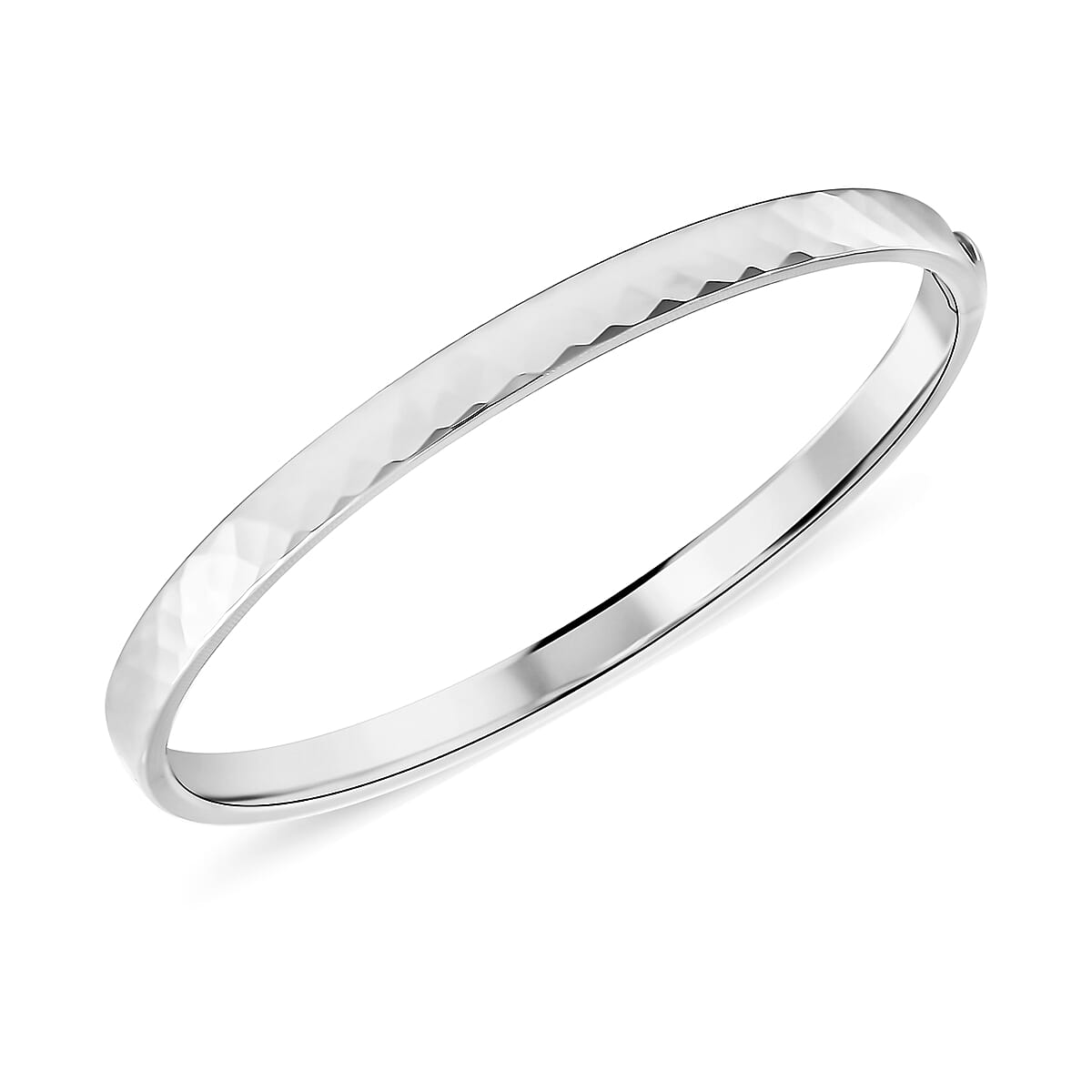 950 Platinum Diamond Cut Bangle Bracelet (6.50 In) (22.70 g) image number 2