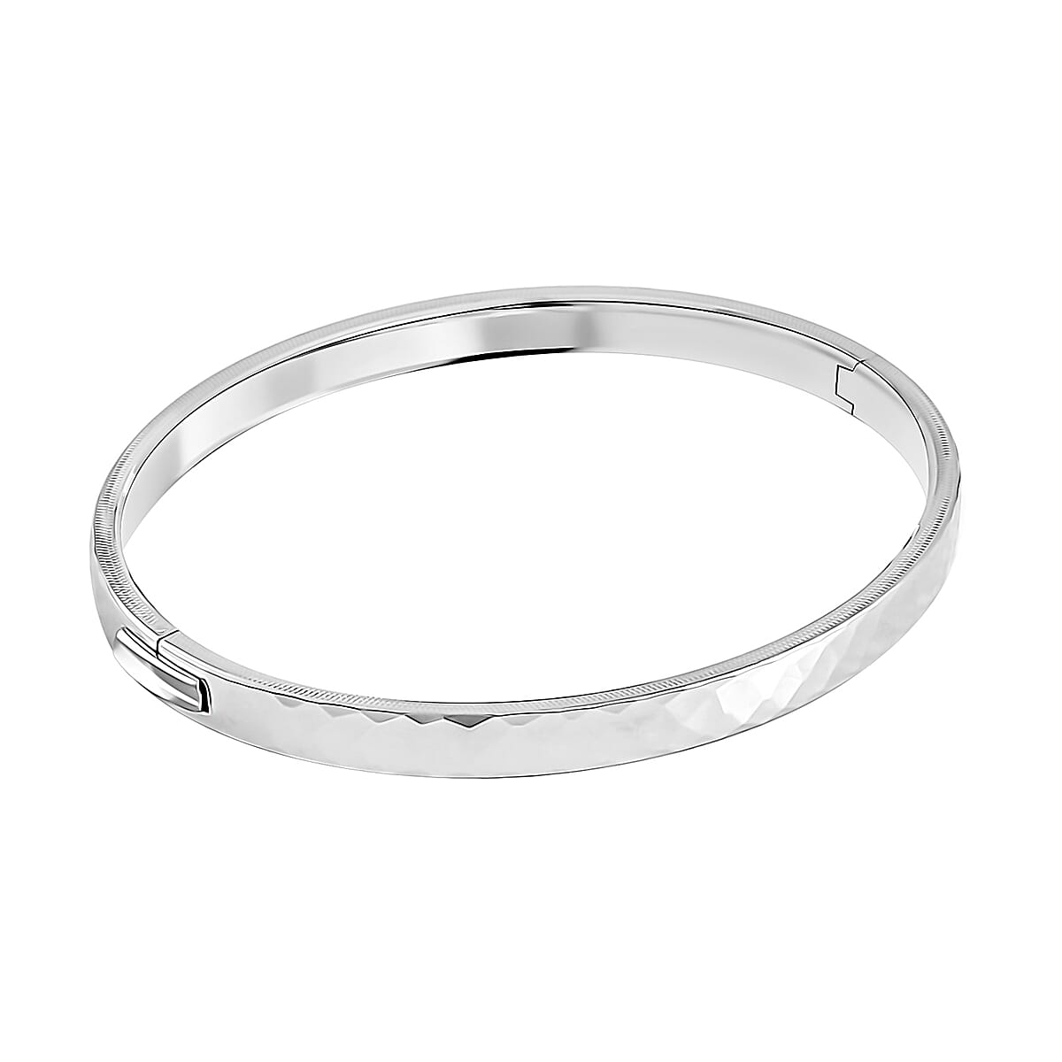 950 Platinum Diamond Cut Bangle Bracelet (6.50 In) (22.70 g) image number 3
