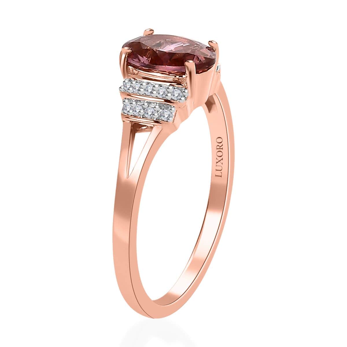Luxoro 10K Rose Gold Premium Morro Redondo Pink Tourmaline and Moissanite Ring 1.35 ctw image number 3