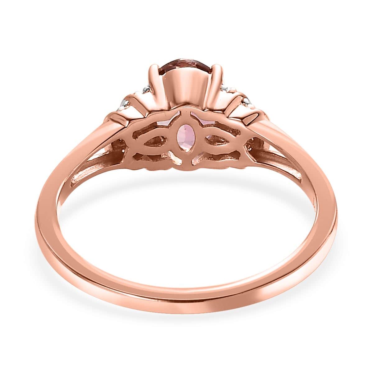 Luxoro 10K Rose Gold Premium Morro Redondo Pink Tourmaline and Moissanite Ring (Size 10.0) 1.35 ctw image number 4