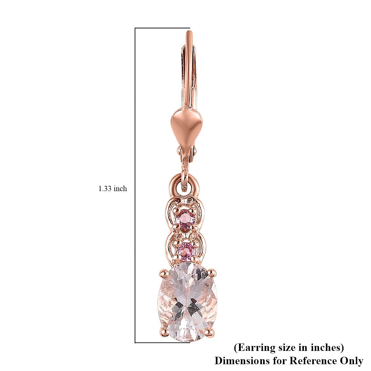 Pink Morganite and Morro Redondo Pink Tourmaline Dangling Earrings in Vermeil Rose Gold Over Sterling Silver 2.25 ctw