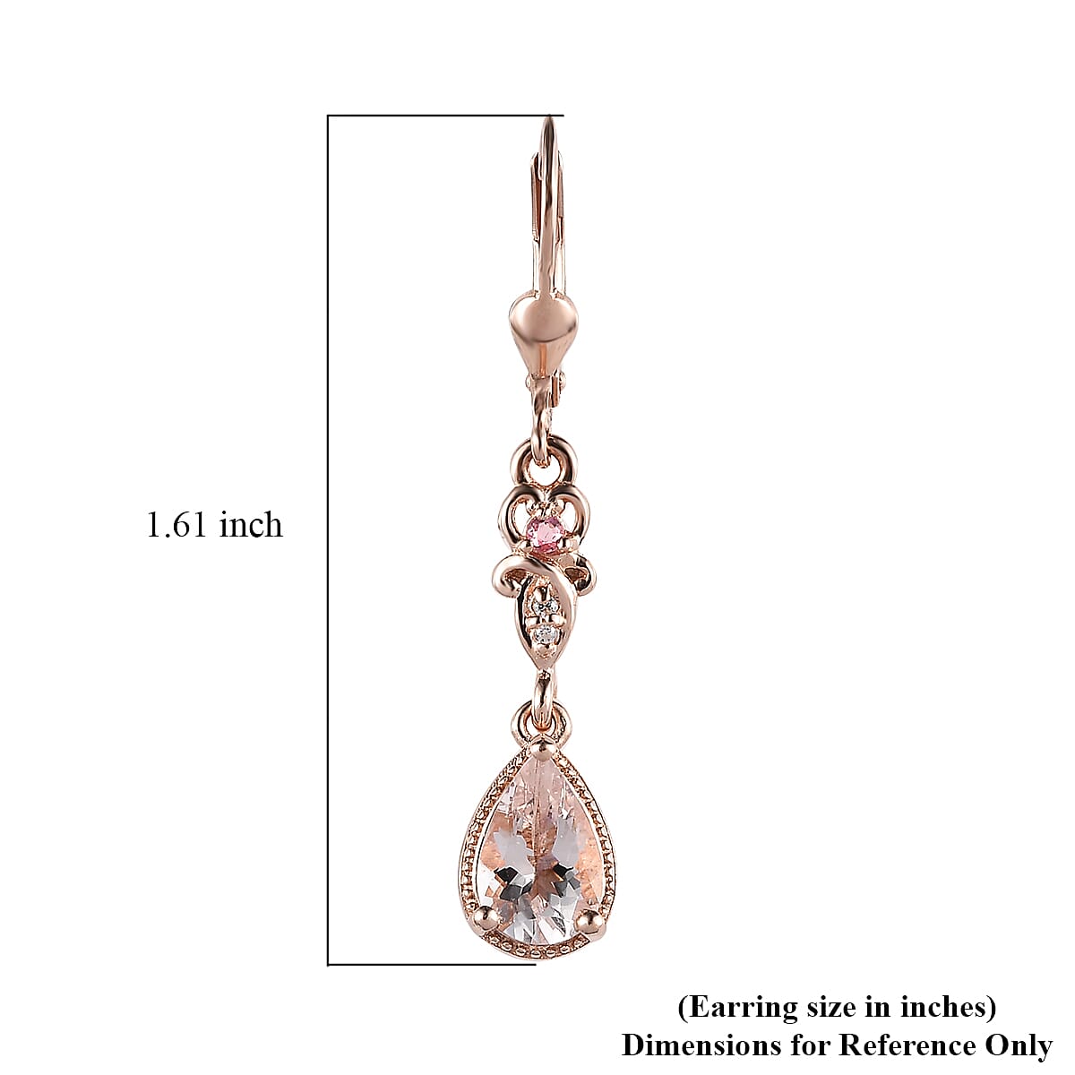 Pink Morganite and Multi Gemstone Dangling Earrings in Vermeil Rose Gold Over Sterling Silver 2.00 ctw image number 4