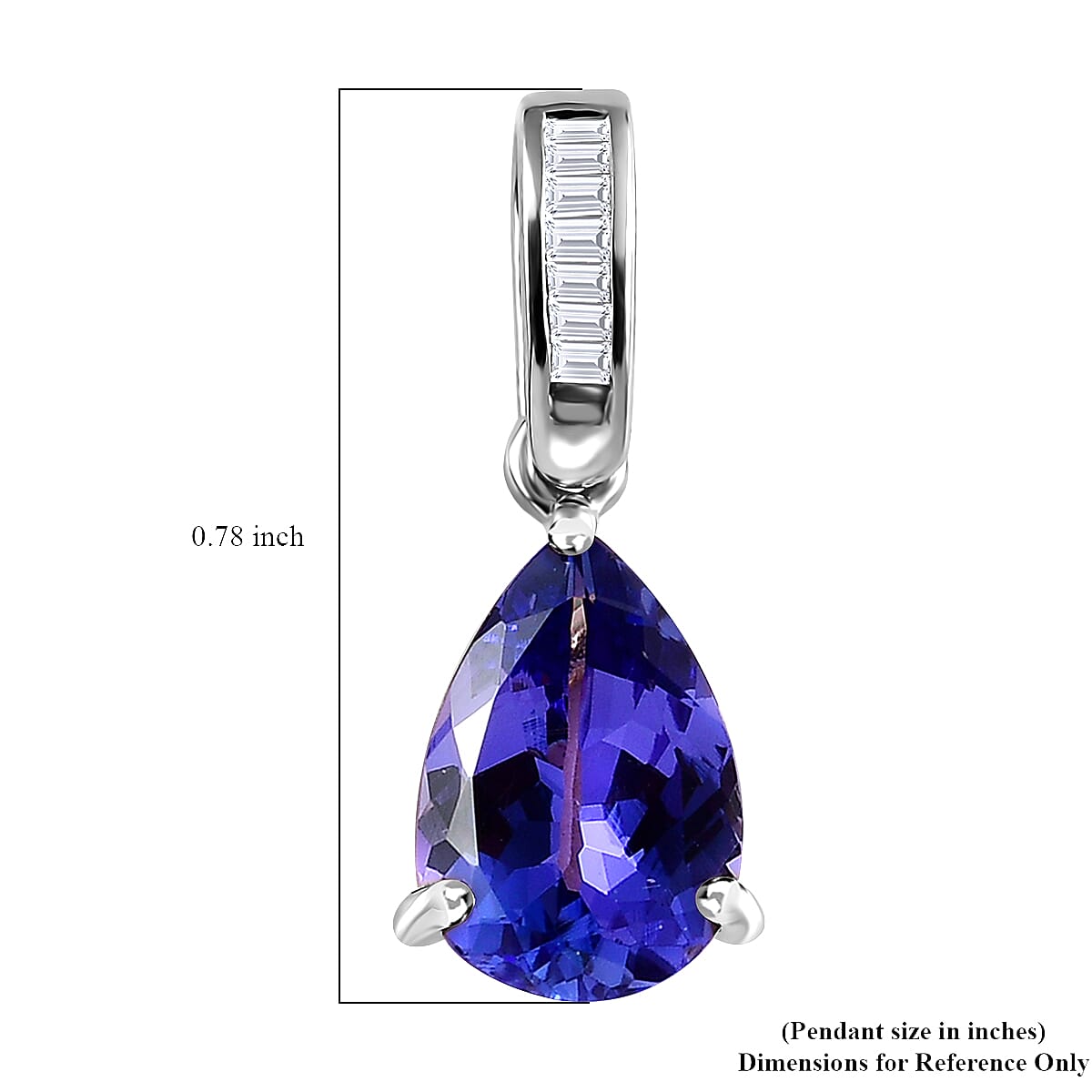 Luxoro 10K White Gold Premium Tanzanite and G-H I2 Diamond Pendant 2.05 ctw image number 5