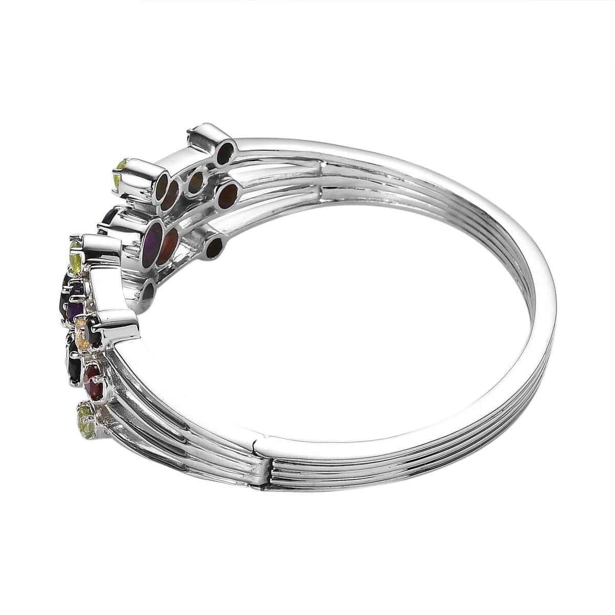 Karis Multi Gemstone Cuff Bracelet in Platinum Bond (6.50 In) 5.35 ctw image number 3