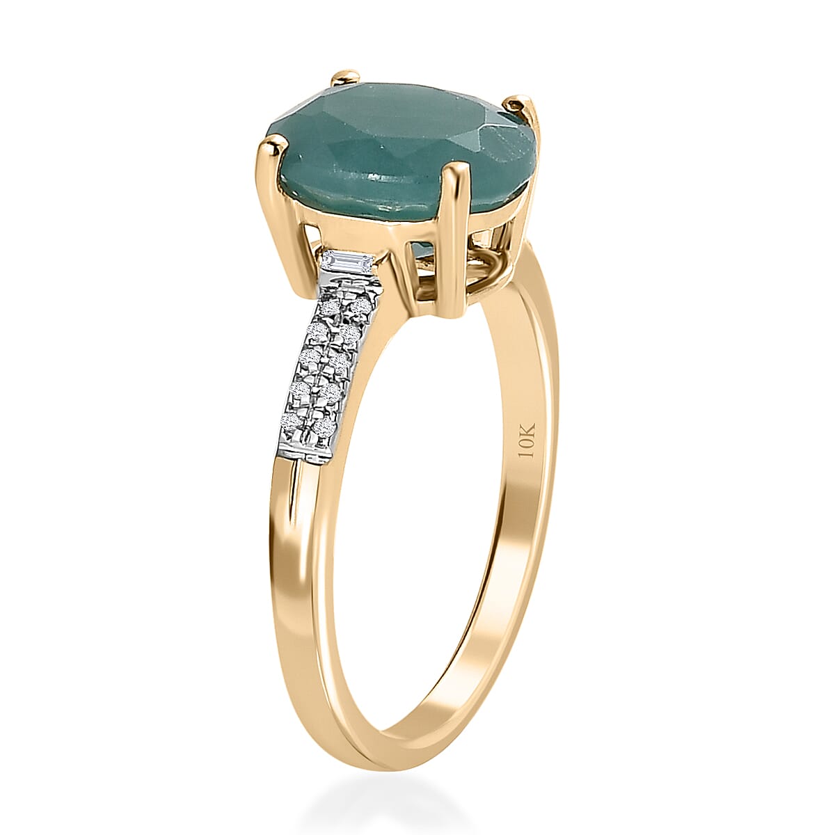 Luxoro 10K Yellow Gold AAA Grandidierite and Diamond Ring (Size 7.0) 3.00 ctw image number 3