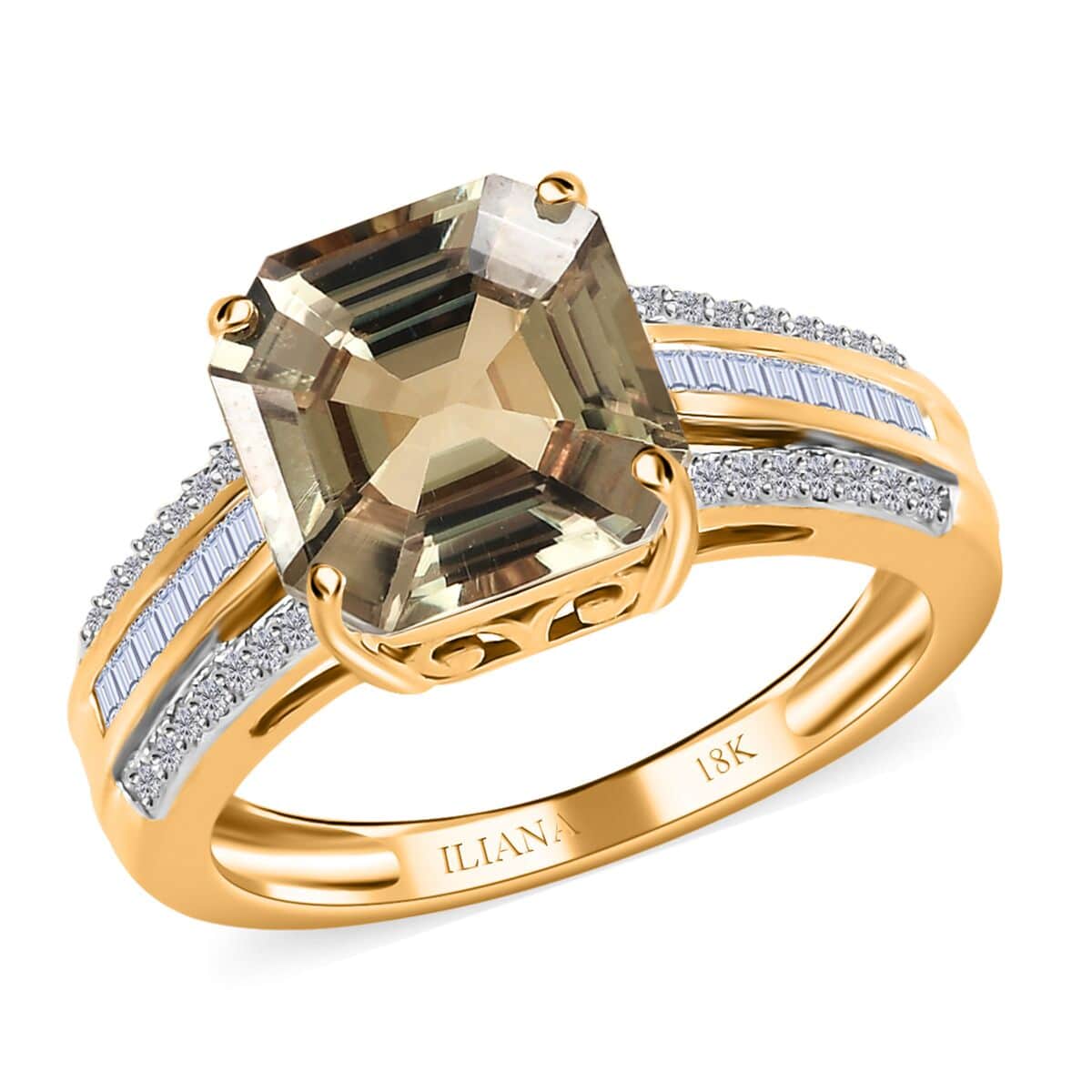 Iliana 18K Yellow Gold AAA Turkizite and G-H SI Diamond Ring 4.25 Grams 4.35 ctw image number 0