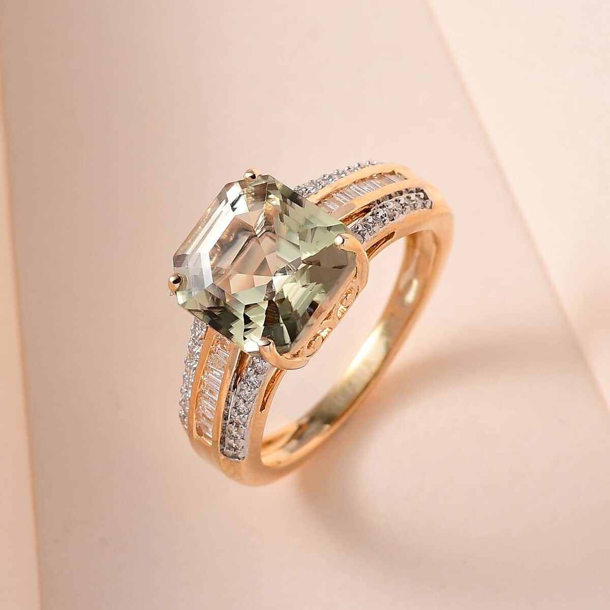 Iliana 18K Yellow Gold AAA Turkizite and G-H SI Diamond Ring 4.25 Grams 4.35 ctw image number 1