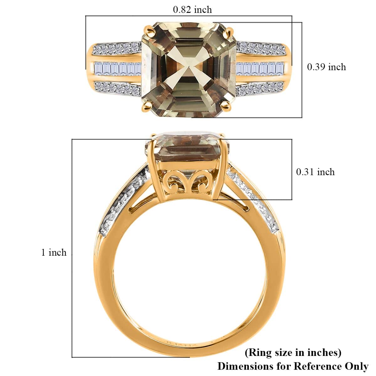 Iliana 18K Yellow Gold AAA Turkizite and G-H SI Diamond Ring (Size 6.0) 4.25 Grams 4.35 ctw image number 5