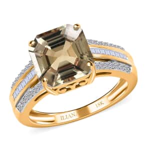 Iliana 18K Yellow Gold AAA Turkizite and G-H SI Diamond Ring 4.25 Grams 4.35 ctw