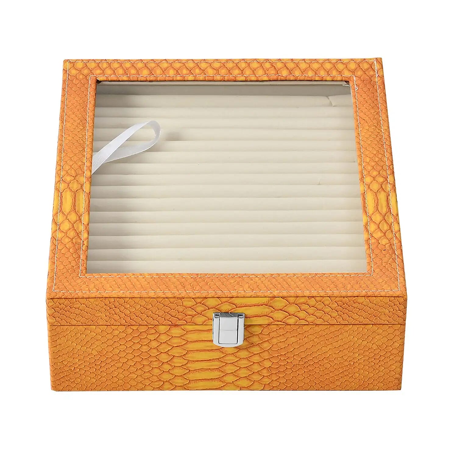 Yellow Faux Leather New Design Dragon Skin 2 Layer Ring Box